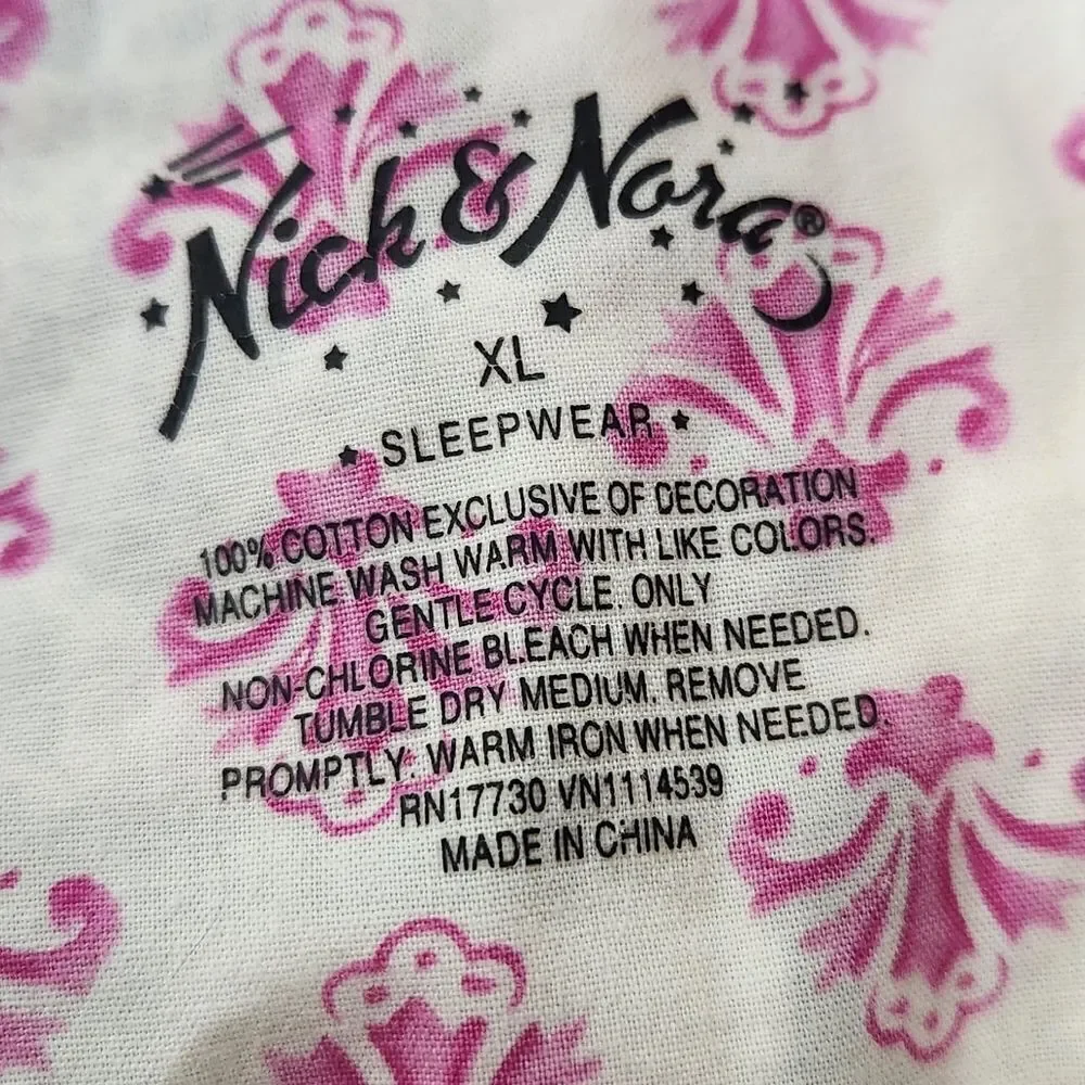 Nick & Nora Chairs Pajamas XL Vintage Y2k
